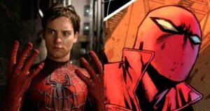 Tobey Maguire no uniforme 'Last Stand' para 'Homem Aranha 3' de Tom Holland